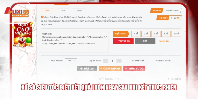 Xổ số siêu tốc biết kết quả luôn ngay sau khi kết thúc phiên 